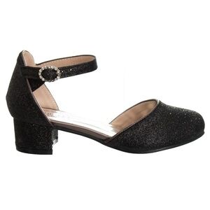 Badgley Mischka Black Glittery Heels Girls size 1